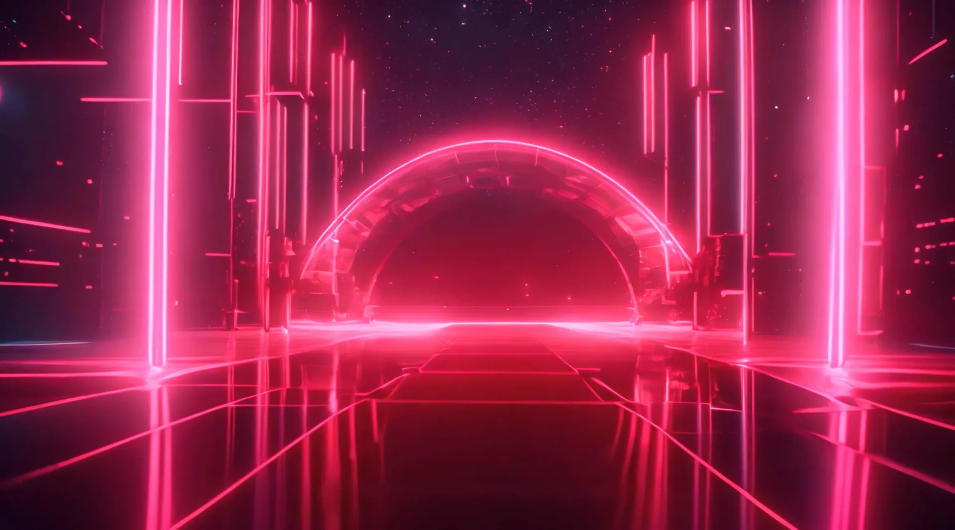 Futuristic Digital Neon Tunnel Video